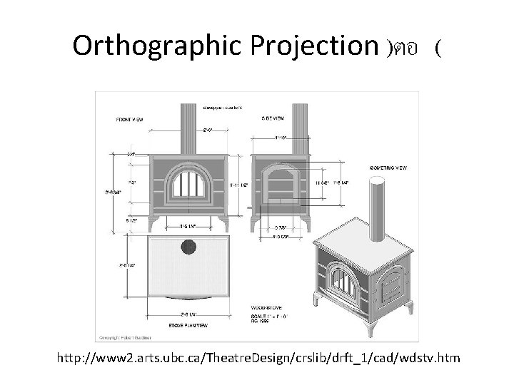 Orthographic Projection )ตอ ( http: //www 2. arts. ubc. ca/Theatre. Design/crslib/drft_1/cad/wdstv. htm 