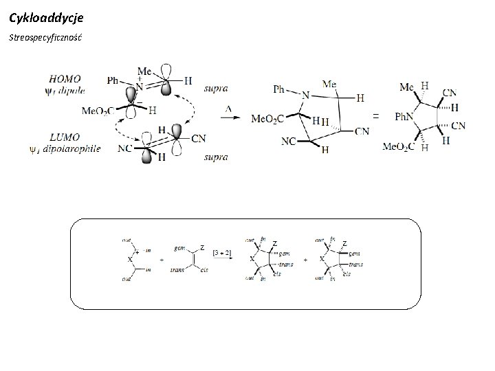 Cykloaddycje Streospecyficzność 