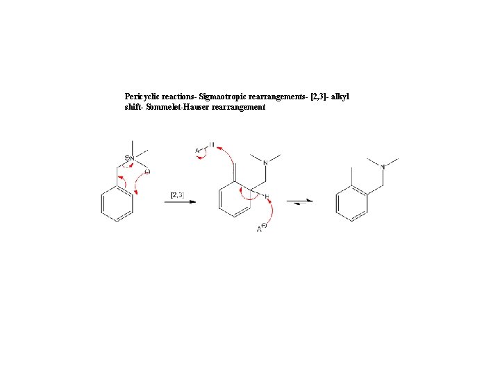Pericyclic reactions- Sigmaotropic rearrangements- [2, 3]- alkyl shift- Sommelet-Hauser rearrangement 
