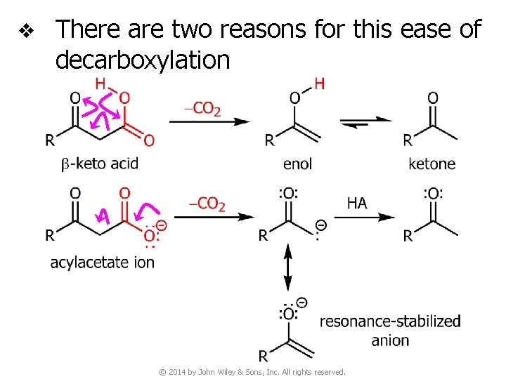 v There are two reasons for this ease of decarboxylation © 2014 by John