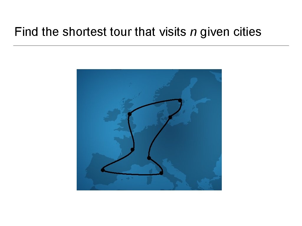 Find the shortest tour that visits n given cities 