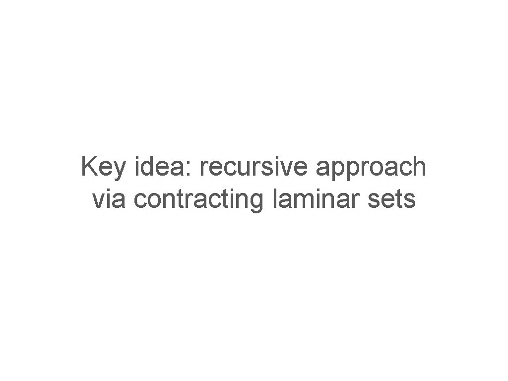 Key idea: recursive approach via contracting laminar sets 