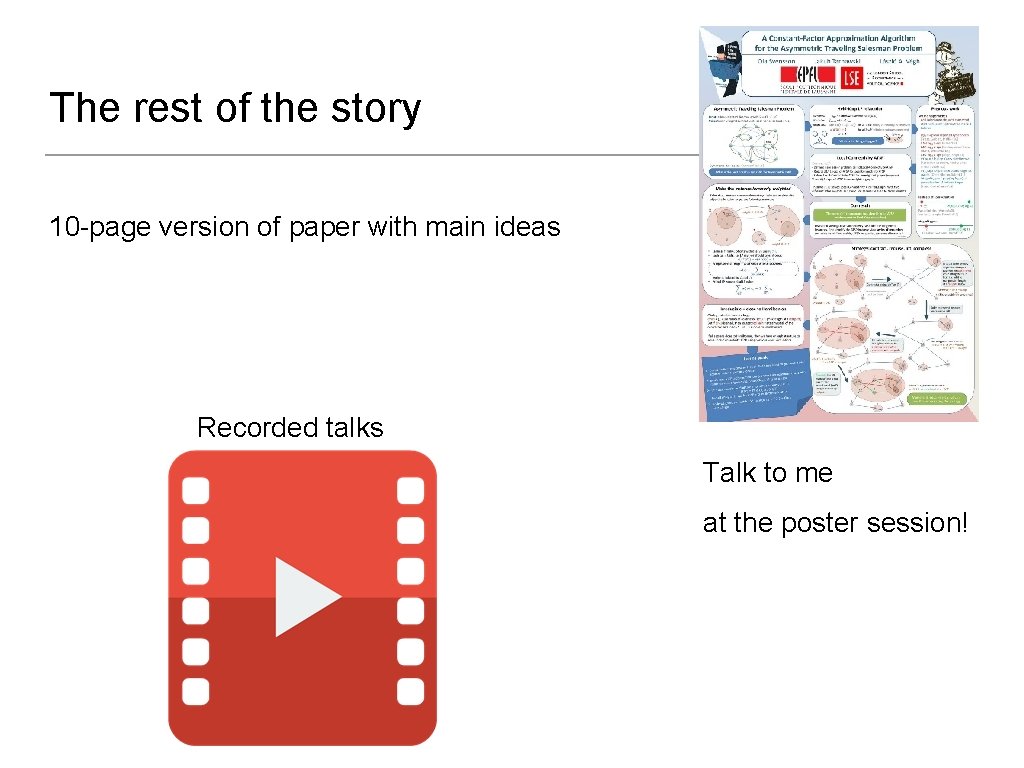 The rest of the story 10 -page version of paper with main ideas Recorded