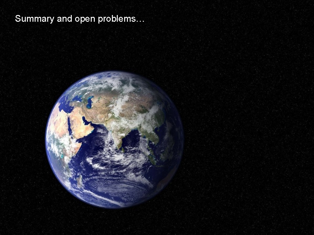 Summary and open problems… 