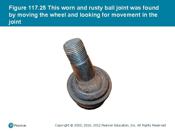 Figure 117. 25 This worn and rusty ball joint was found by moving the