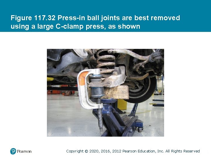 Figure 117. 32 Press-in ball joints are best removed using a large C-clamp press,