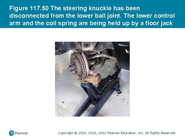 Figure 117. 50 The steering knuckle has been disconnected from the lower ball joint.