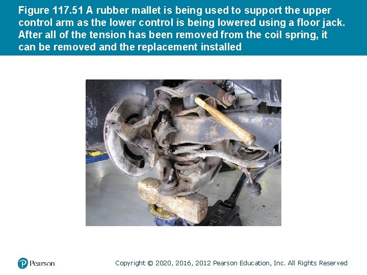 Figure 117. 51 A rubber mallet is being used to support the upper control