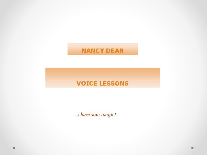 NANCY DEAN VOICE LESSONS …classroom magic! 