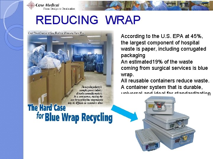REDUCING WRAP According to the U. S. EPA at 45%, the largest component of REDUCING WRAP According to the U. S. EPA at 45%, the largest component of