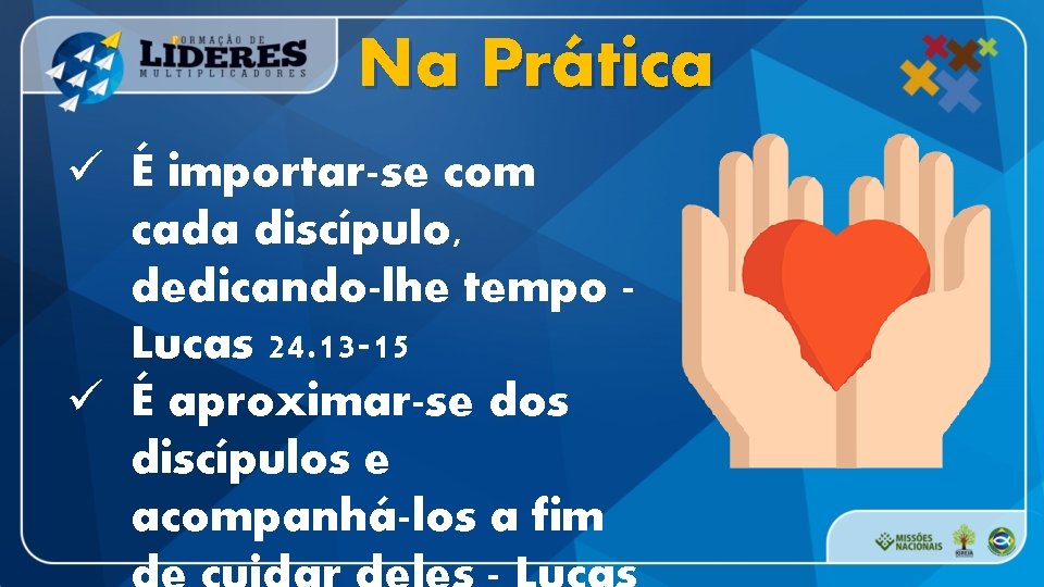 Na Prática ü É importar-se com cada discípulo, dedicando-lhe tempo Lucas 24. 13 -15