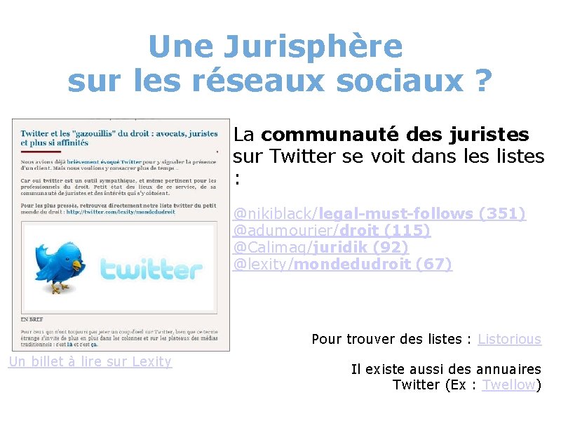 Une Jurisphère sur les réseaux sociaux ? La communauté des juristes sur Twitter se