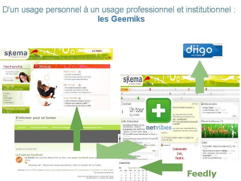 D'un usage personnel à un usage professionnel et institutionnel : les Geemiks Feedly 