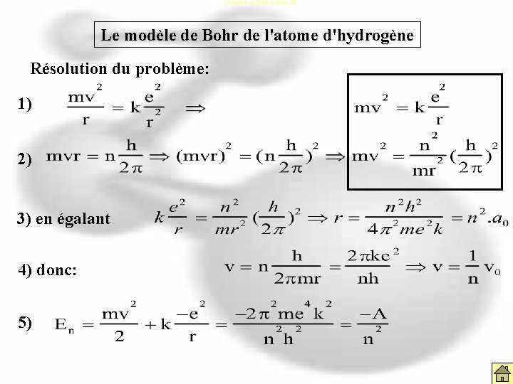 Le modèle de Bohr et atome H 2 Le modèle de Bohr de l'atome Le modèle de Bohr et atome H 2 Le modèle de Bohr de l'atome