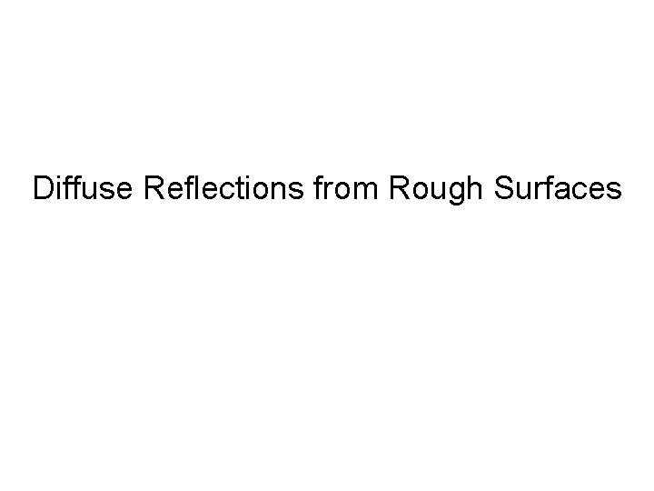 Diffuse Reflections from Rough Surfaces 