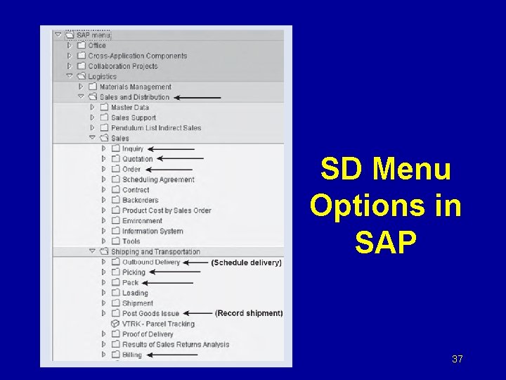 SD Menu Options in SAP 37 