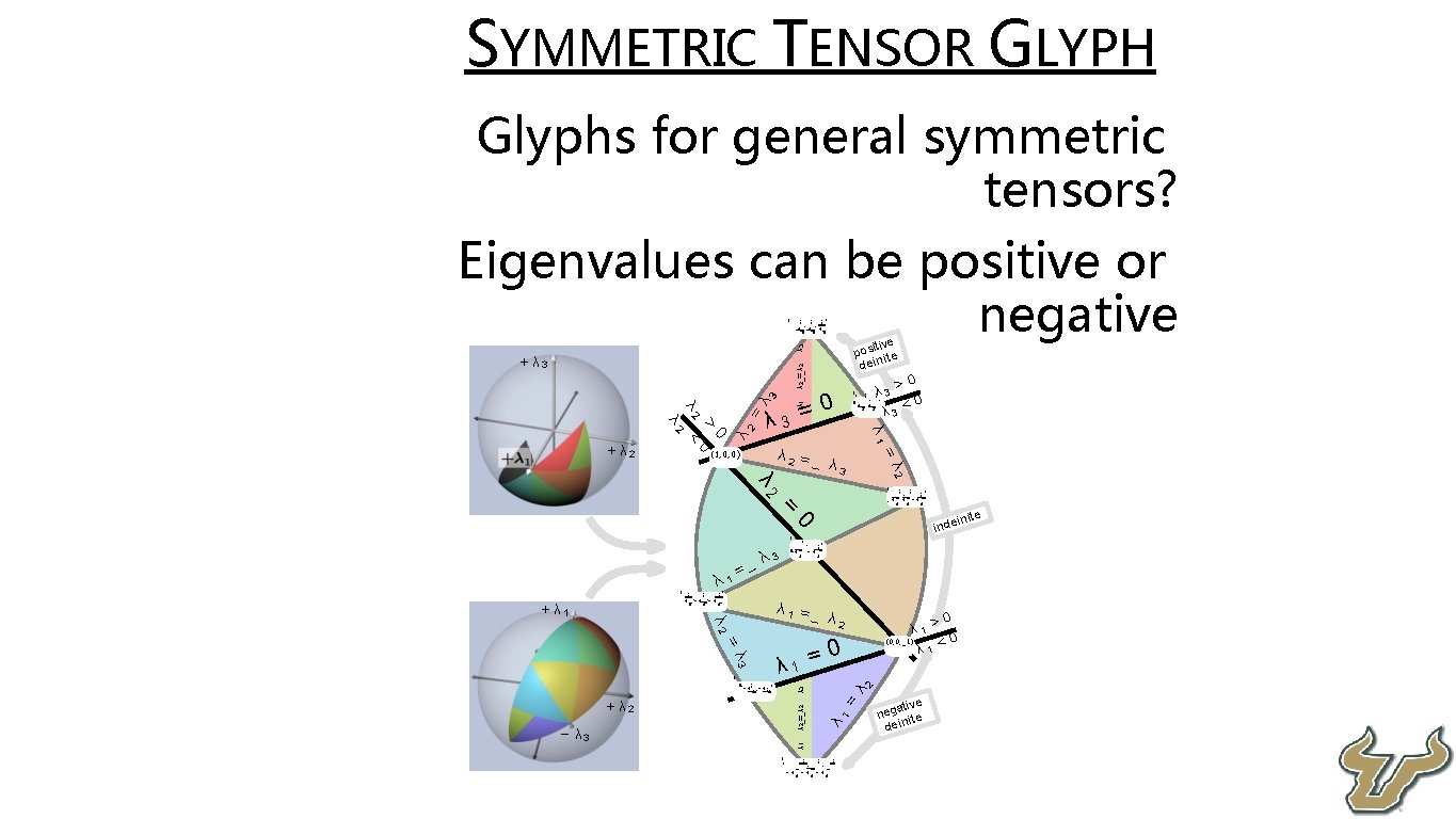  • SYMMETRIC TENSOR GLYPH Glyphs for general symmetric tensors? Eigenvalues can be positive