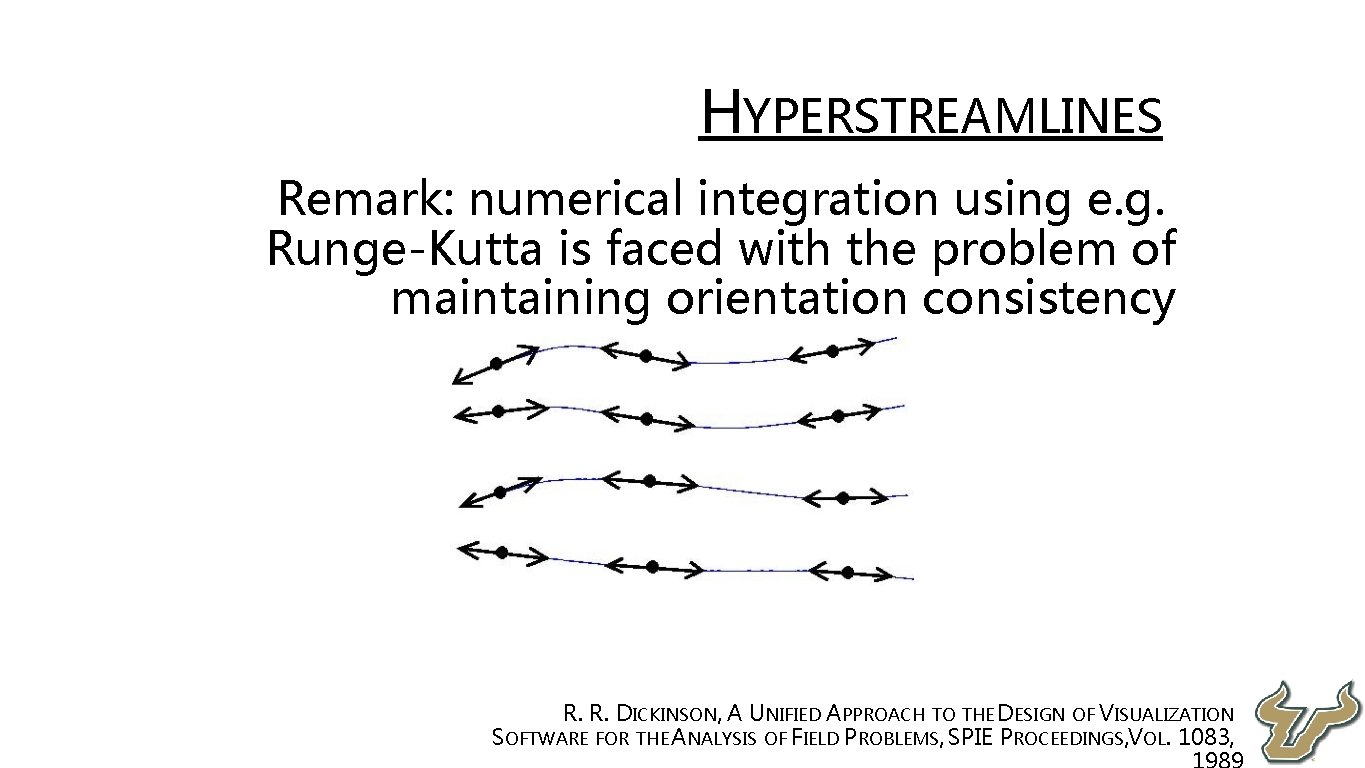  • HYPERSTREAMLINES Remark: numerical integration using e. g. Runge-Kutta is faced with the