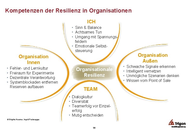 Kompetenzen der Resilienz in Organisationen ICH • Sinn & Balance • Achtsames Tun •