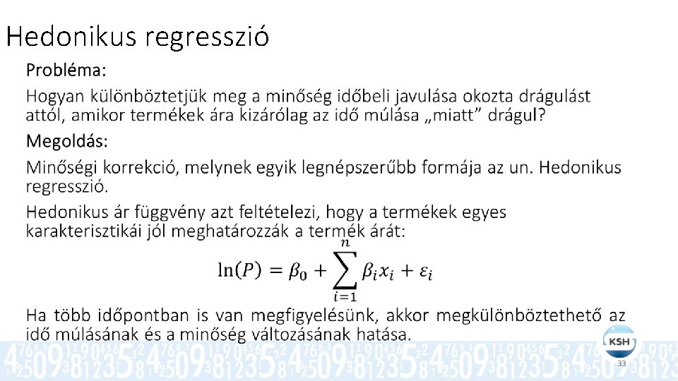 Hedonikus regresszió • 33 