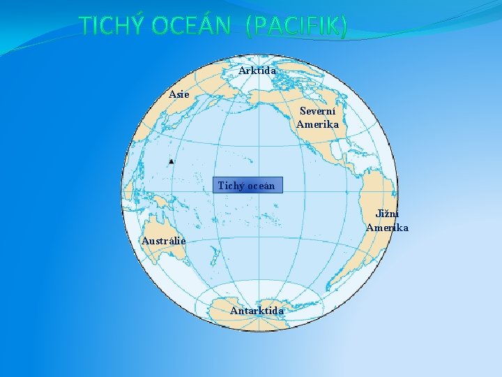 Arktida Asie Severní Amerika Tichý oceán Jižní Amerika Austrálie Antarktida 