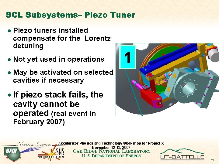 SCL Subsystems– Piezo Tuner · Piezo tuners installed compensate for the Lorentz detuning ·