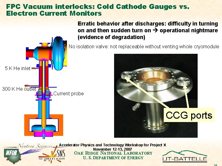 FPC Vacuum interlocks: Cold Cathode Gauges vs. Electron Current Monitors Erratic behavior after discharges: