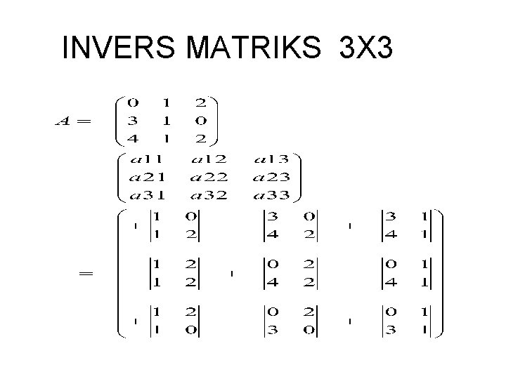 INVERS MATRIKS 3 X 3 INVERS MATRIKS 3 X 3