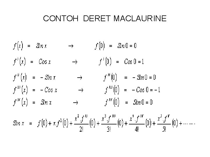 CONTOH DERET MACLAURINE CONTOH DERET MACLAURINE