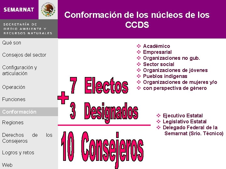Conformación de los núcleos de los CCDS Qué son Consejos del sector Configuración y