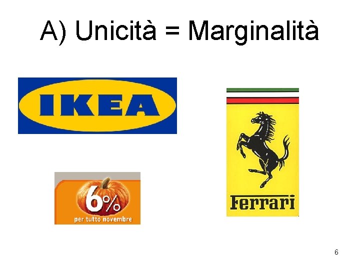 A) Unicità = Marginalità 6 