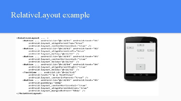 Relative. Layout example Relative. Layout example