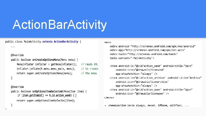 Action. Bar. Activity Action. Bar. Activity