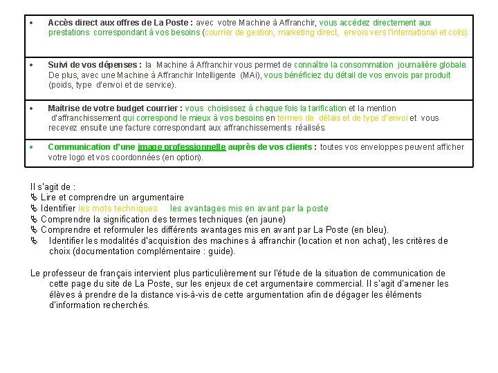 Accès direct aux offres de La Poste : avec votre Machine à Affranchir, Accès direct aux offres de La Poste : avec votre Machine à Affranchir,