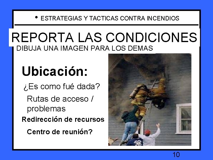  • ESTRATEGIAS Y TACTICAS CONTRA INCENDIOS REPORTA CONDICIONES REPORT LAS ON CONDITIONS DIBUJA