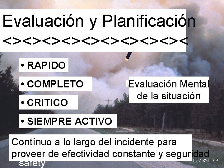 Evaluación y Planificación <><><><><>< • ESTRATEGIAS Y TACTICAS CONTRA INCENDIOS RAPIDO • • RAPID