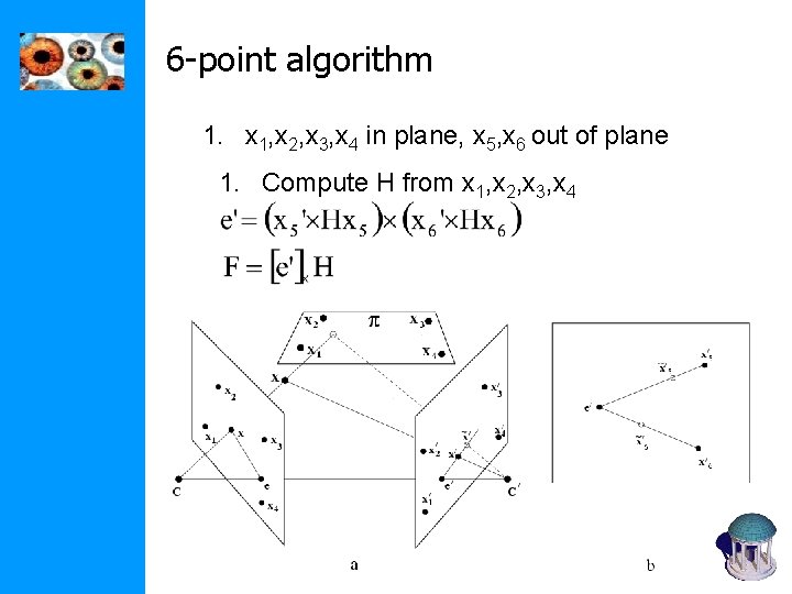 6 -point algorithm 1. x 1, x 2, x 3, x 4 in plane, 6 -point algorithm 1. x 1, x 2, x 3, x 4 in plane,