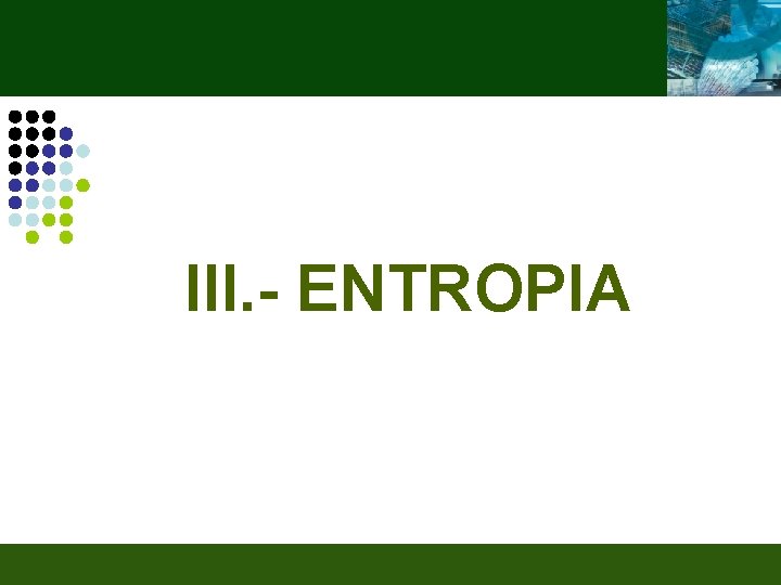 III. - ENTROPIA 