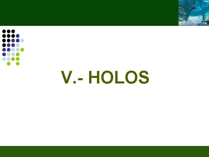 V. - HOLOS 