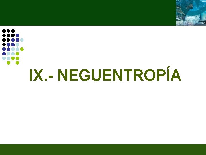 IX. - NEGUENTROPÍA 