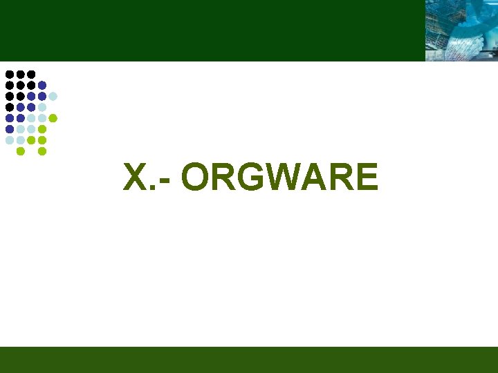 X. - ORGWARE 