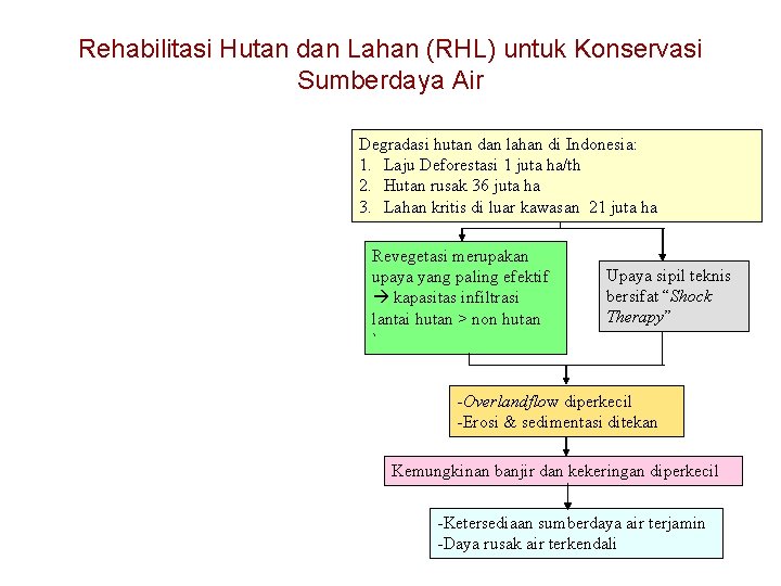 Rehabilitasi Hutan dan Lahan (RHL) untuk Konservasi Sumberdaya Air Degradasi hutan dan lahan di