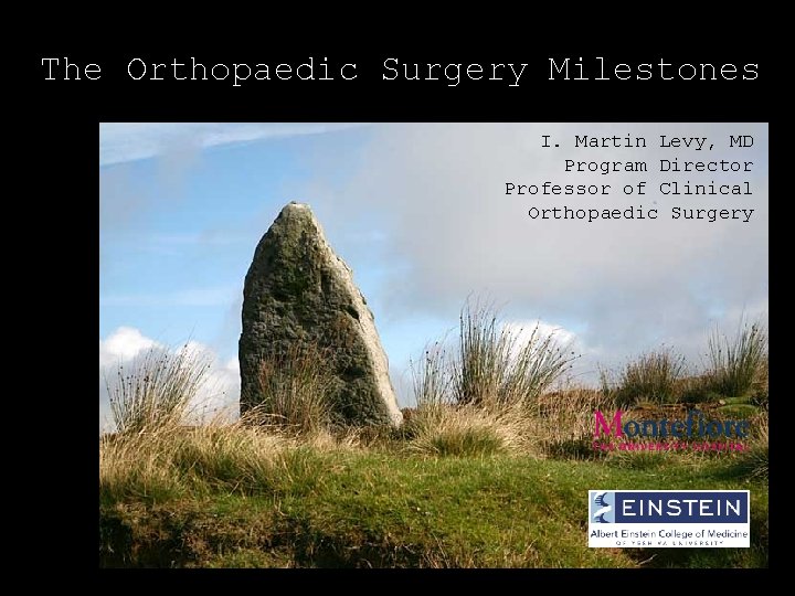 The Orthopaedic Surgery Milestones I. Martin Levy, MD Program Director Professor of Clinical Orthopaedic