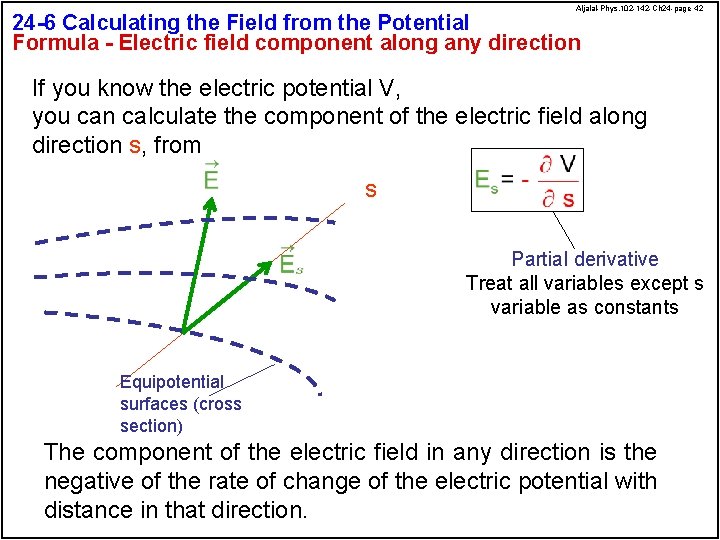 Aljalal-Phys. 102 -142 -Ch 24 -page 42 24 -6 Calculating the Field from the