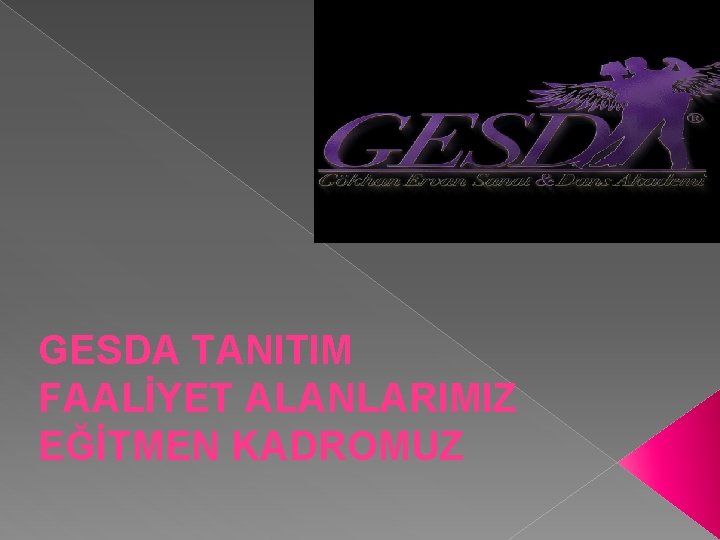 GESDA TANITIM FAALİYET ALANLARIMIZ EĞİTMEN KADROMUZ 