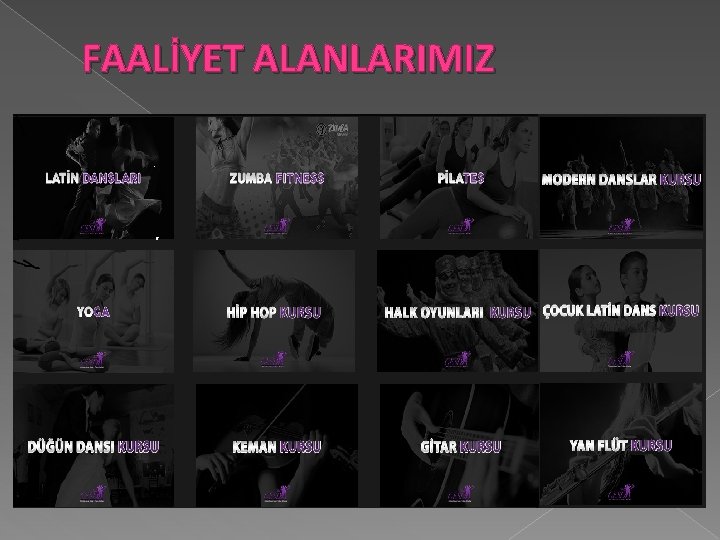 FAALİYET ALANLARIMIZ 