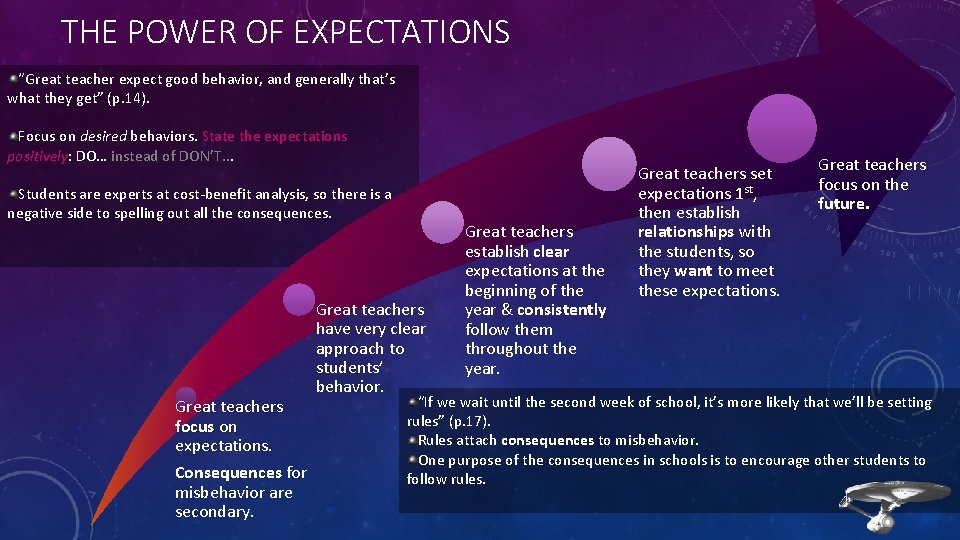 THE POWER OF EXPECTATIONS “Great teacher expect good behavior, and generally that’s what they