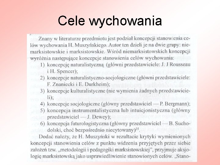 Cele wychowania 