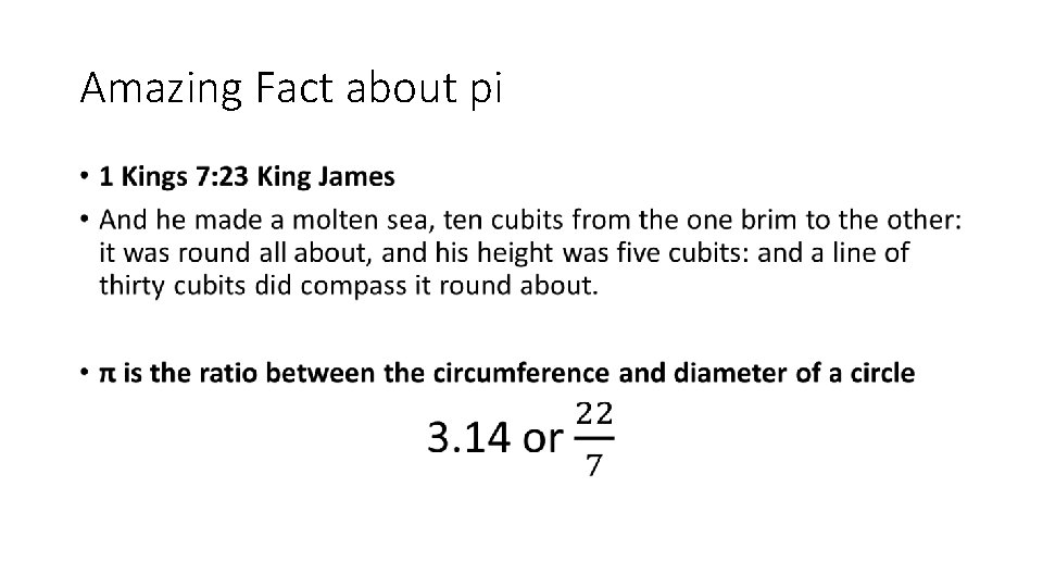 Amazing Fact about pi • 