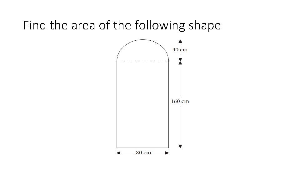 Find the area of the following shape 